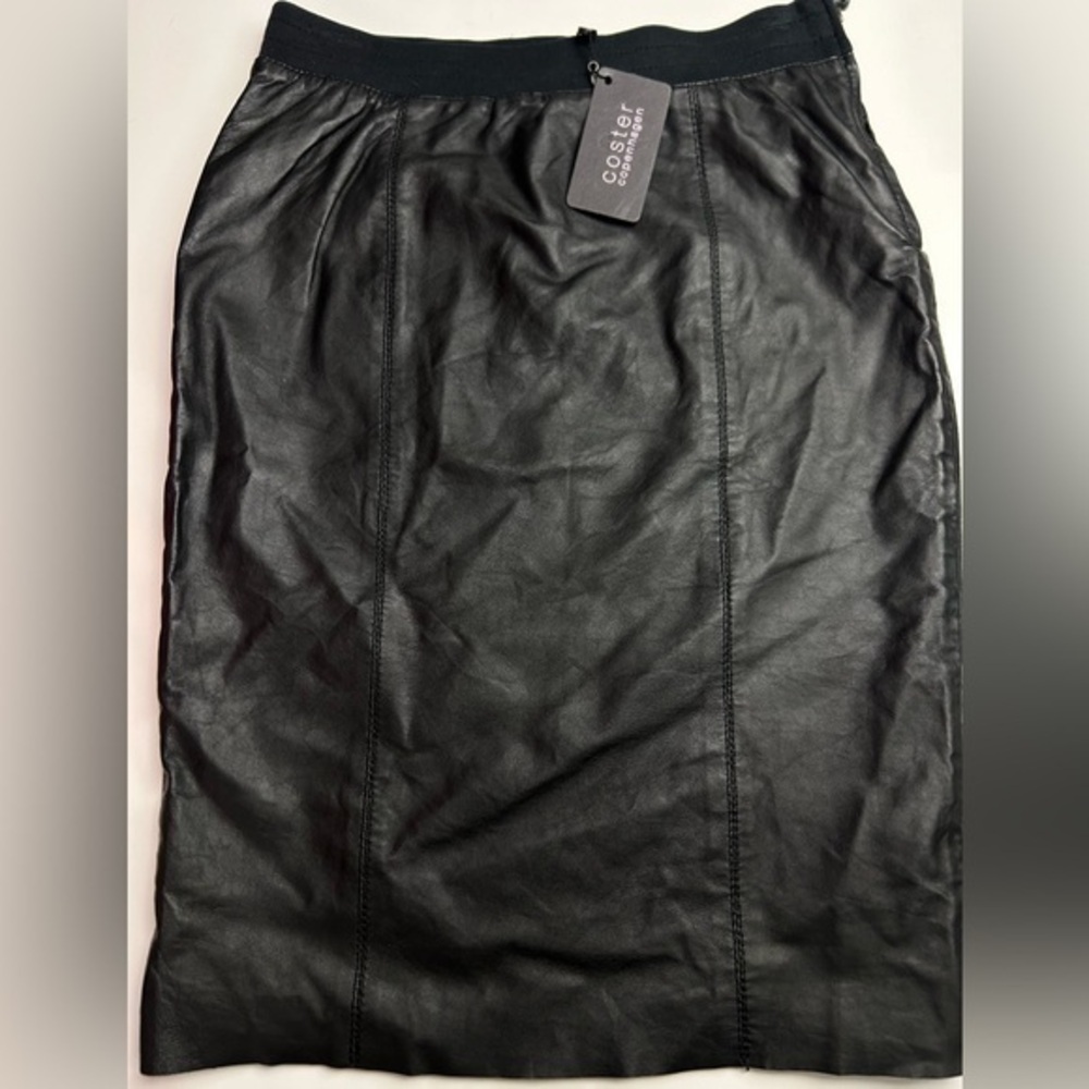 Coster Copenhagen leather pencil‎ skirt with jersey back